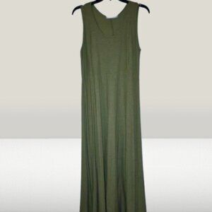 COPY - Cut Loose Dress  Linen and Cotton  Size L Chartreuse Green Yellow